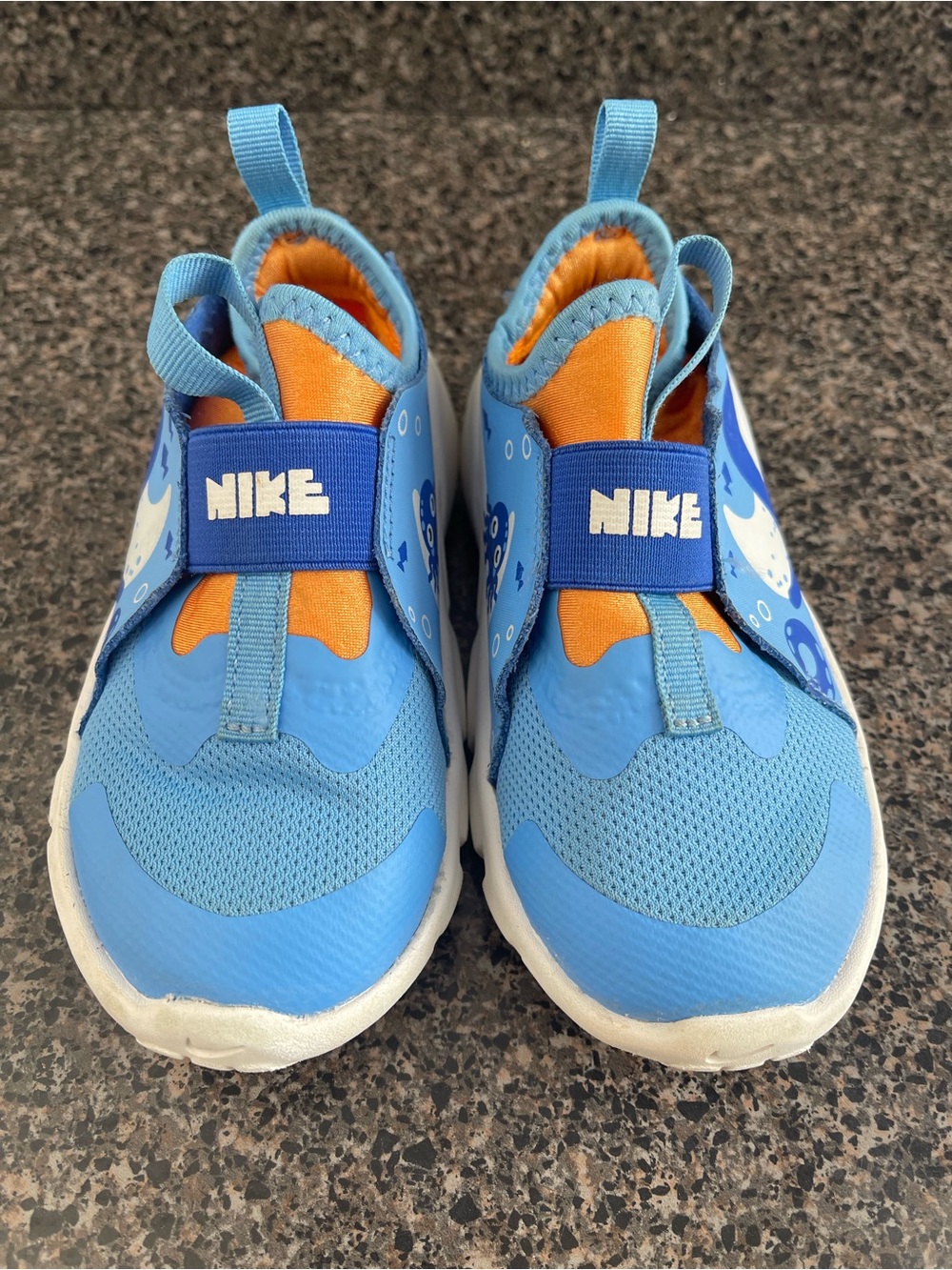 Nike Kids Blue & Orange Velcro Slip-On Sneakers 9c